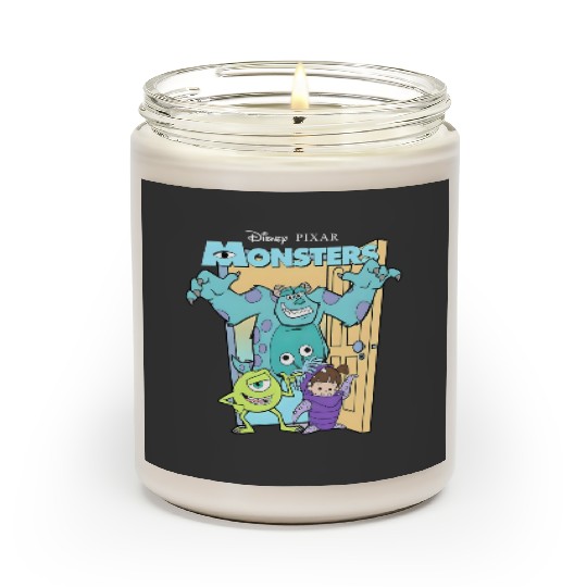 Retro Disney Pixar Monsters Inc. Mike Sully Boo Group Poster Scented Candles, Family Matching