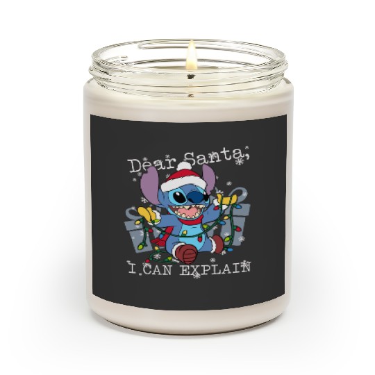 Cute Lilo & Stitch Christmas Dear Santa I Can Explain Scented Candles, Funny Disney