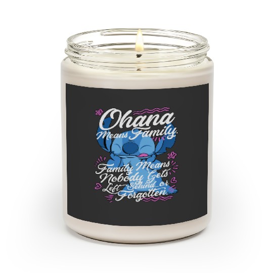 Stitch Day Ohana Means Family Scented Candles, Disney Stitch Scented Candles, Disneyland Scented Candles