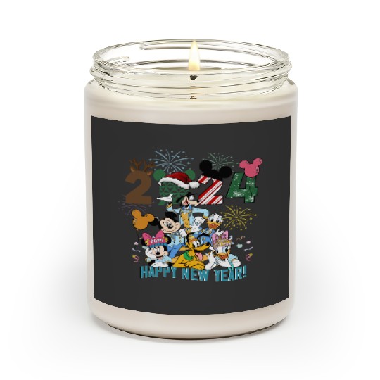 Disney Happy New Year 2024 Scented Candles, Mickey and Friends Happy New Year Fireworks 2024 Scented Candles