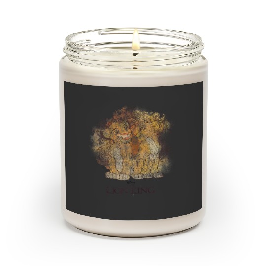 Disney Lion King Simba And Nala Watercolor Graphic Scented Candles