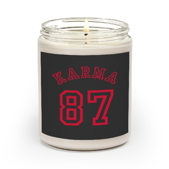Karma 87 Funny Tayl0r Swift Eras Tour Karma Is The Guy On The Chiefs Scented Candles