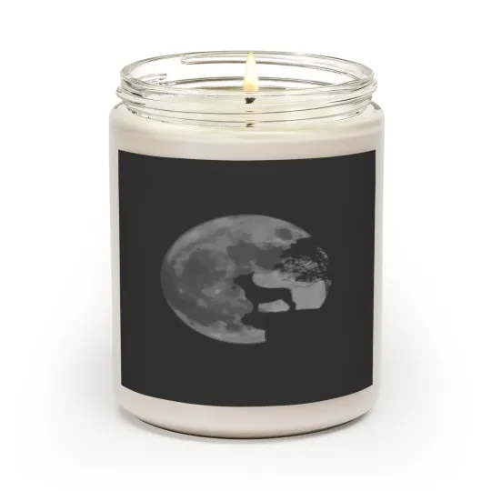 French Bulldog Dog Full Moon Howl Frenchie Scented Candles