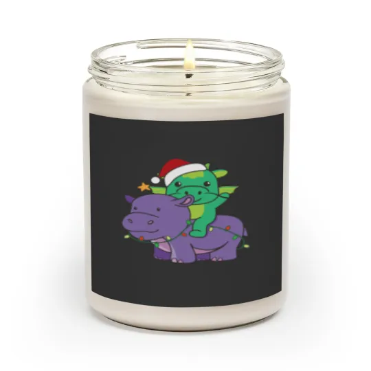 Discover Christmas Hippo Dragon Merry Christmas Hippopotamus Dragon Scented Candles