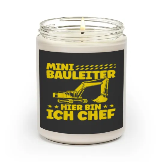 Kids Mini Construction Manager Hier Bin Ich Chef Mini Bauherr Excavator Boy Scented Candles