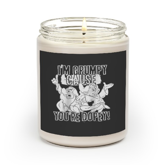 disneys Snow White I'm Grumpy Cause You're Dopey Humor Raglan Scented Candles