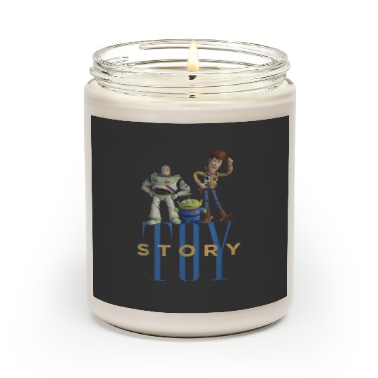 disneys pixars Toy Story Woody Buzz Alien Simple Text Scented Candles
