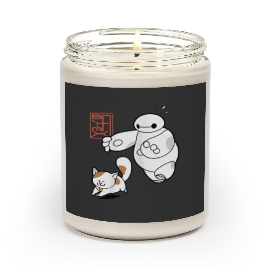 Disney Big Hero 6 Baymax Chasing Mochi Cute Shot Gifts Trend Scented Candles