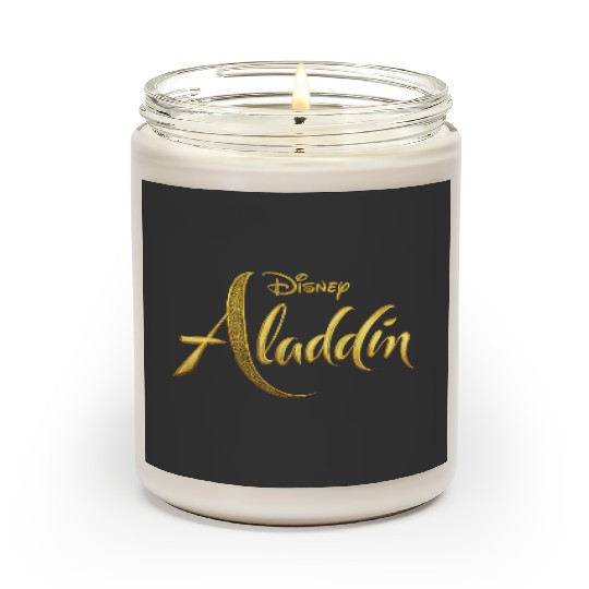 disneys Aladdin Live Action Gold Text Movie Logo Scented Candles