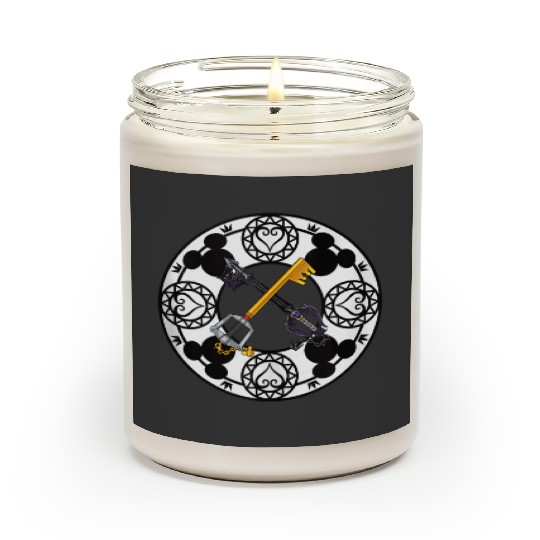 Disney Kingdom Hearts Mickey Icon Double Keyblade Chest Logo Scented Candles