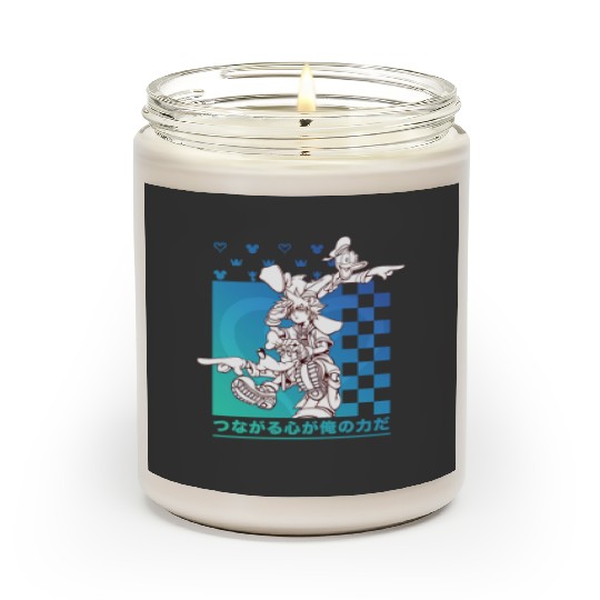 Disney Kingdom Hearts Sora Donald Goofy Kanji Checkerboard Scented Candles