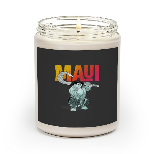 Disney Moana Maui Gradient Text Tough Pose Portr Scented Candles