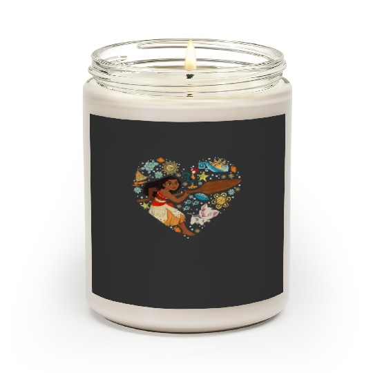 Disney Princess Moana Hei Hei Pua Collage Heart Scented Candles