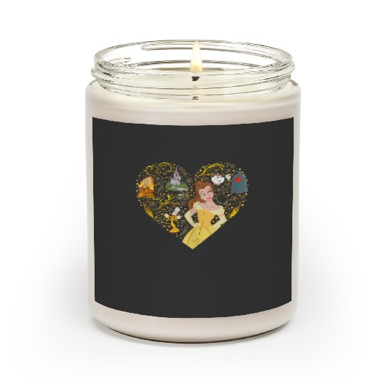 Disney Princess Belle Collage Heart Scented Candles