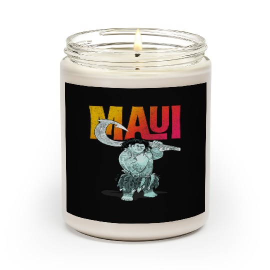 Disney Moana Maui Gradient Text Tough Pose Portrait Scented Candles