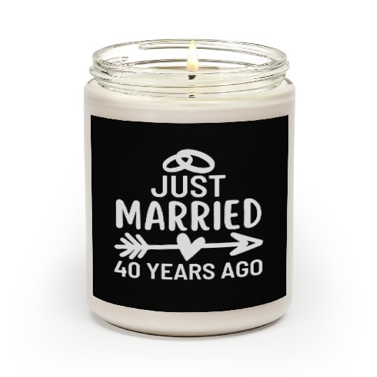 Just Married 40 Years Ago Wedding Anniversary Scented Candles