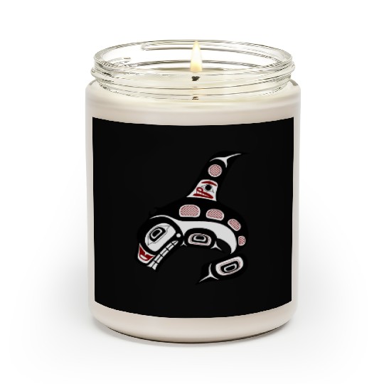 Native American Red Black Haida Orca Killer Whale Scented Candles