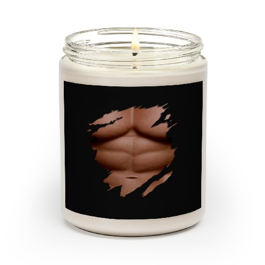 Ripped Scented Candles Chest Six Pack Abs Muscles