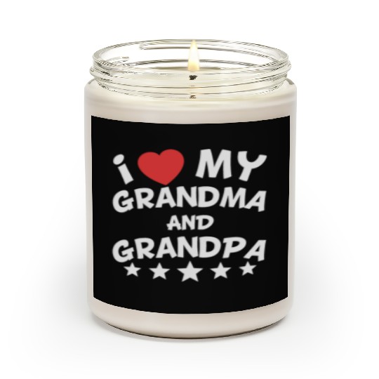 I Heart My Grandma And Grandpa Scented Candles