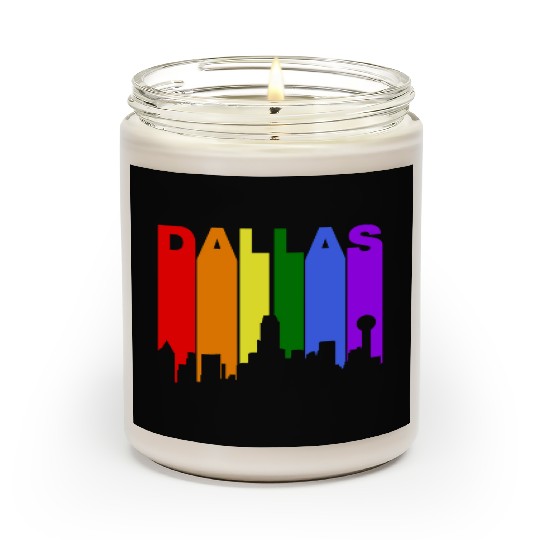 Dallas Texas Gay Pride Rainbow Skyline Scented Candles