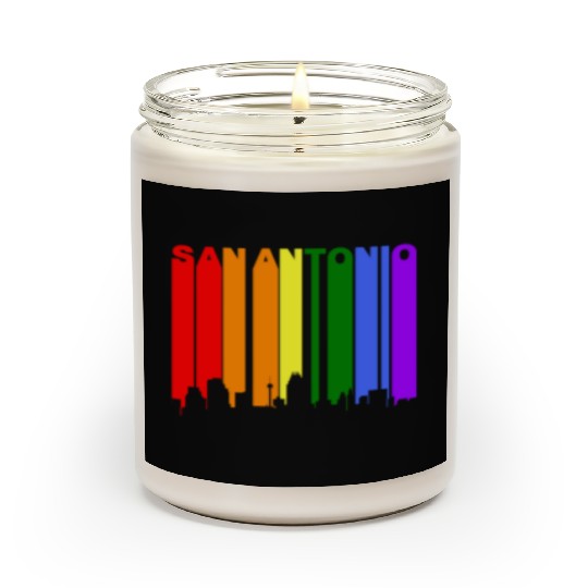 San Antonio Texas Gay Pride Rainbow Skyline Scented Candles