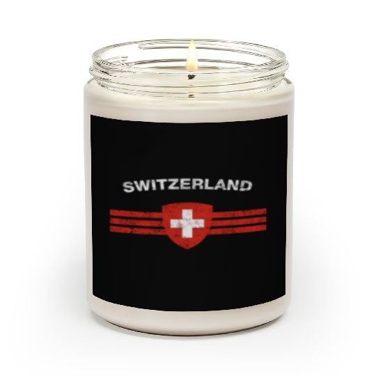 Swiss Flag Scented Candles - Swiss Emblem & Switzerland Flag