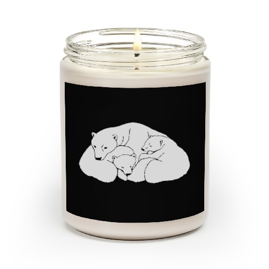 Polar Bear w. Cubs Twins Scented Candles