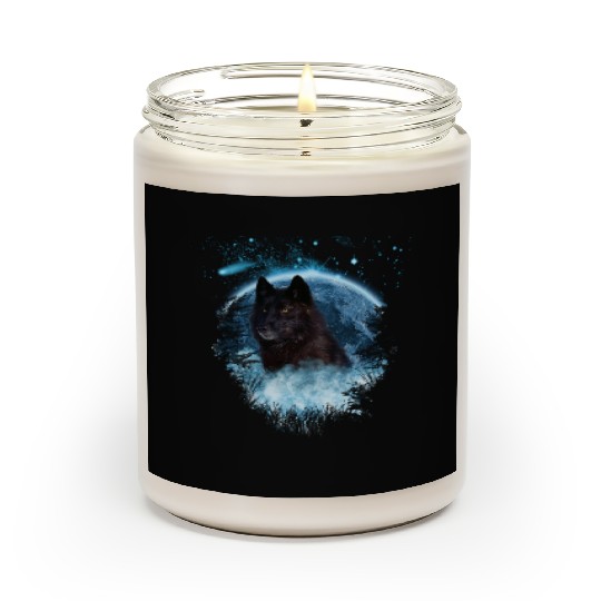Black Wolf Bl Moon Full Scape Scented Candles