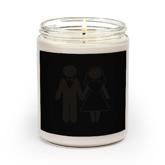 Bride And Groom Silhouette Scented Candles