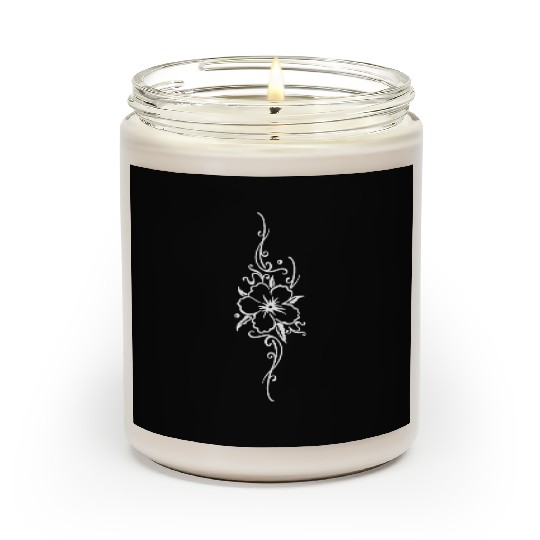 Ornament with hibiscus and filigree tendril Scented Candles