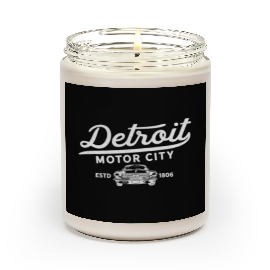 Detroit Michigan Motor City Classic Vintage Retro Scented Candles
