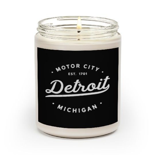 Detroit Michigan Motor City Classic Vintage Retro Scented Candles