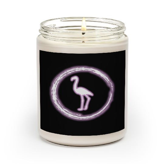 Glow Circle Flamingo Bright Neon Glowing Effect Scented Candles