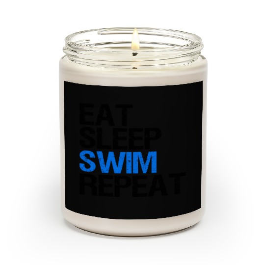 Eat Sleep Swim Repeat Gift Swimmer Scented Candles