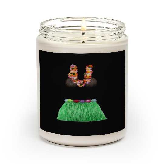 Coconut Bra Grass Skirt Lei Flowers Summer Party Scented Candles