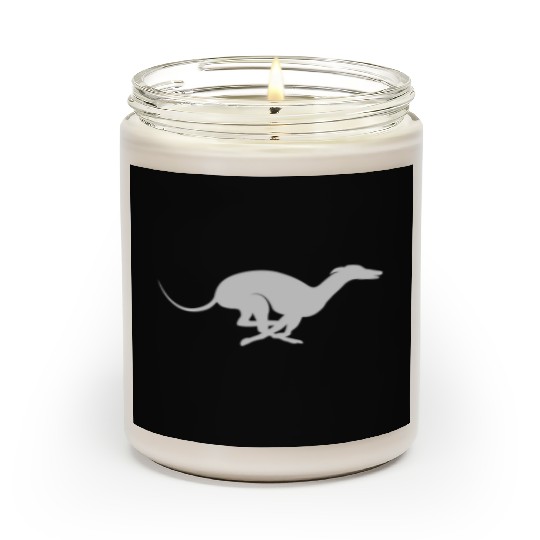 Light Grey Running Greyhound X Racer Track Dog Scented Candles