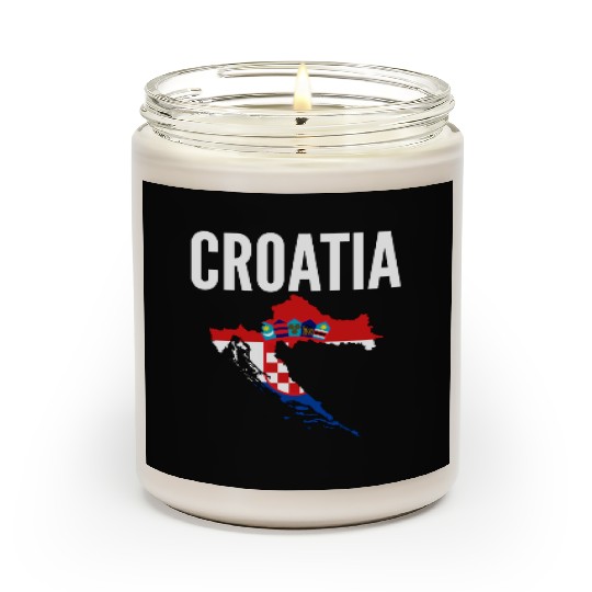 Croatian Gift - Croatia Map Country Flag Scented Candles