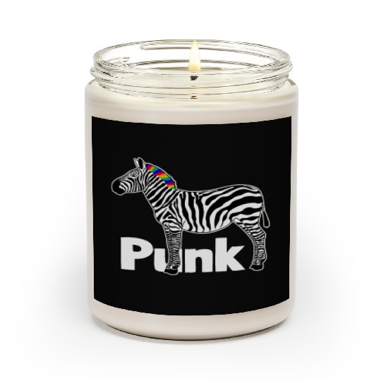 Zebra Punk Rock Music Mohawk Haircut Animal Humor Scented Candles