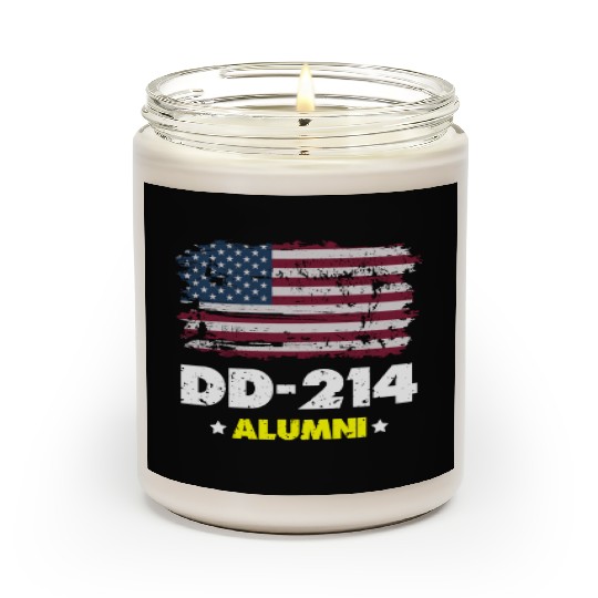 DD-214 Us Armed Forces Alumni American Flag Scented Candles