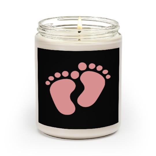Baby Feet Pastel Pink Pregnancy Maternity Scented Candles