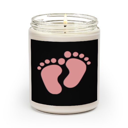 Baby Feet Pastel Pink Pregnancy Maternity Scented Candles
