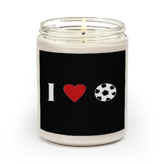 I love soccer 1 football funny gift idea cool Scented Candles