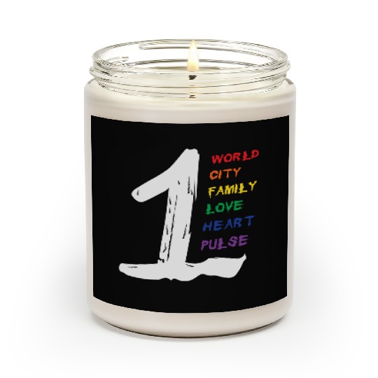 1 World CITY FAMILY LOVE HEART PULSE Scented Candles
