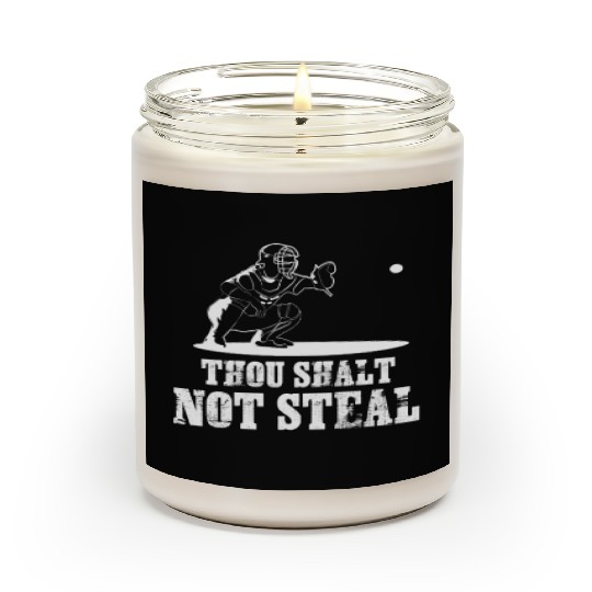 Baseball Catcher Joke - Thou Shalt Not Steal Scented Candles