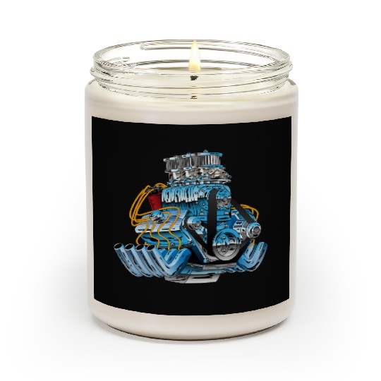 Hot Rod Race Car Dragster Engine Cartoon Scented Candles