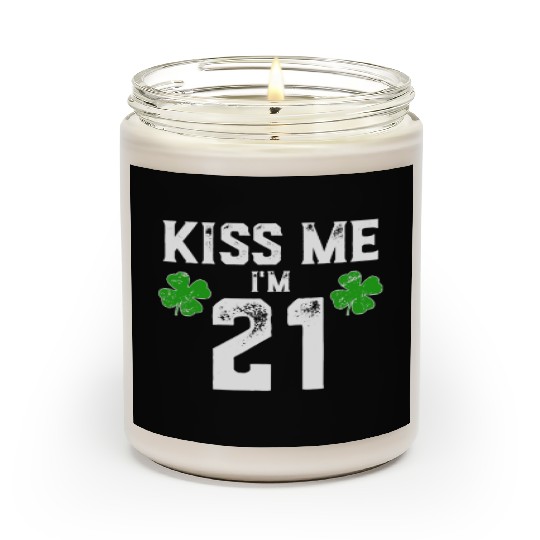 Kiss Me I'm 21 Scented Candles St Pattys Day Birthday Gift