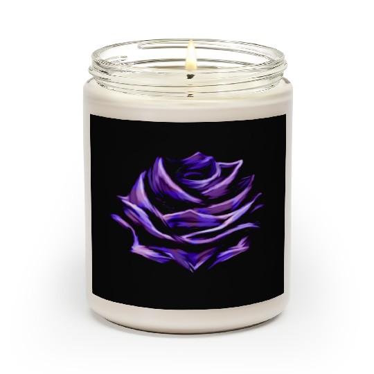 Purple Blue Rose Abstract Art Flower Colorful Scented Candles