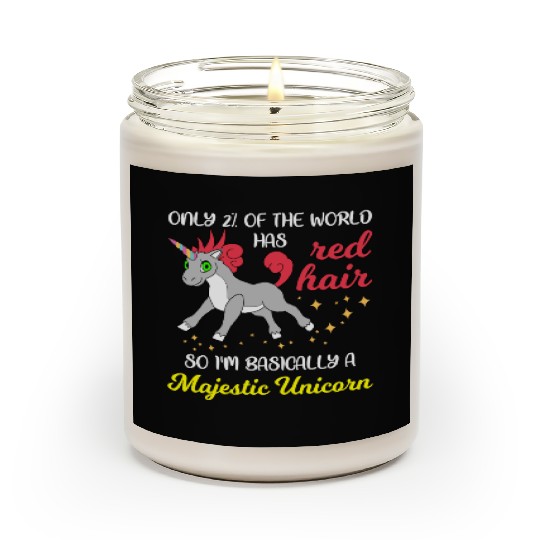 Red Hair Majestic Unicorn Redhead Ginger Gift Scented Candles