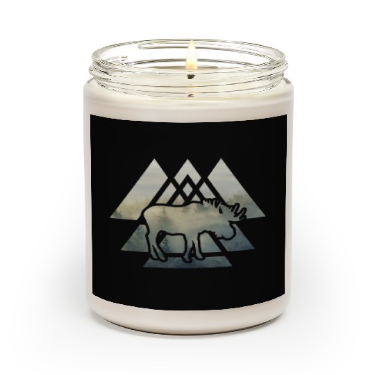 Elk Moose Silhouette Mountain Forest Scented Candles