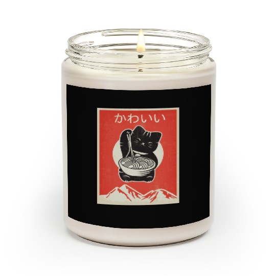 Vintage Kawaii Cat Anime graphic Gift Retro Scented Candles